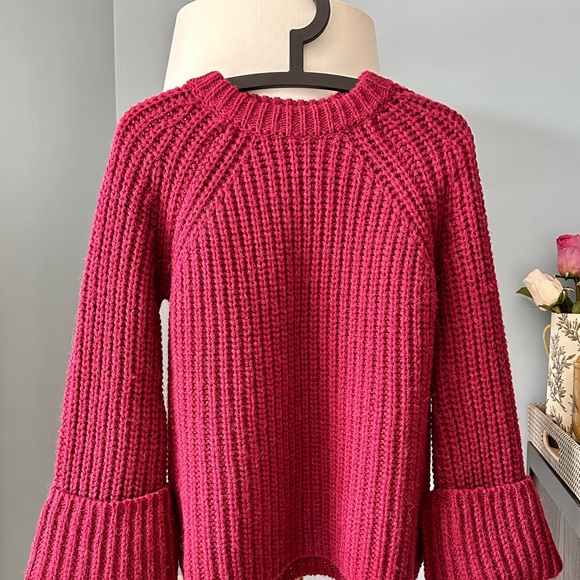 Maje Ribbed Knit Sweater - Deep Red - Picture 7 of 9